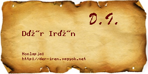 Dér Irén névjegykártya